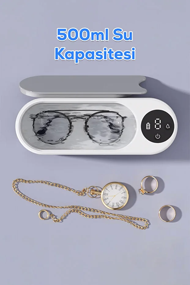 Ultrasonik Temizleyici - Mücevher, Gözlük ve Küçük Eşyalar için Güçlü Temizlik